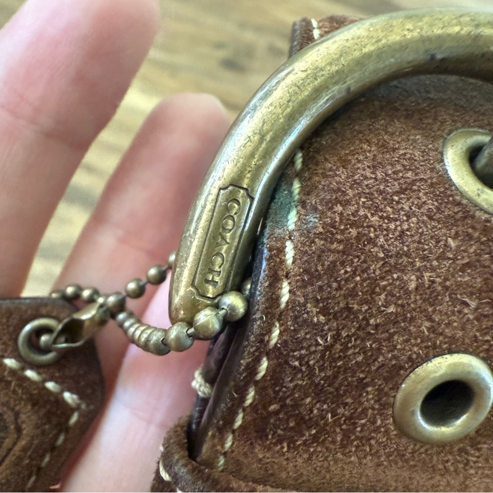 COACH Vintage Y2K Mini Soho Crescent Hobo Shoulder Bag Brown Tan Monogram VGUC - Picture 10 of 17